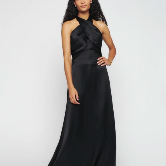 Reformation Veria Black Silk Dress - Picture 1 of 5